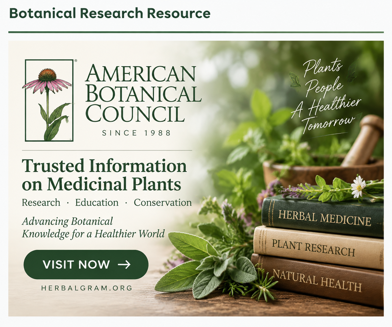 American Botanical Council herbal research and botanical education resource